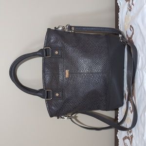 Gray Reptile Textured Faux Leather Bag by Jewell for Thirty-one